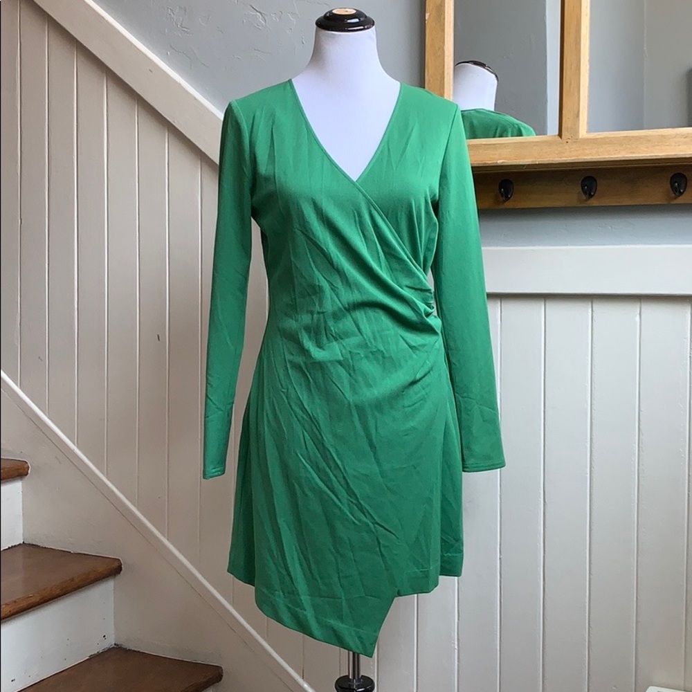 & Other Stories Long Sleeve Wrap Dress in Jade